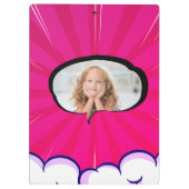 Funny Comic Buch personalisierte Nachricht Foto Klemmbrett (Rückseite)