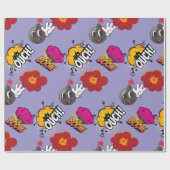 Funny Comic Buchstil BOOM OUCH cool trendy Geschenkpapier (Flach)