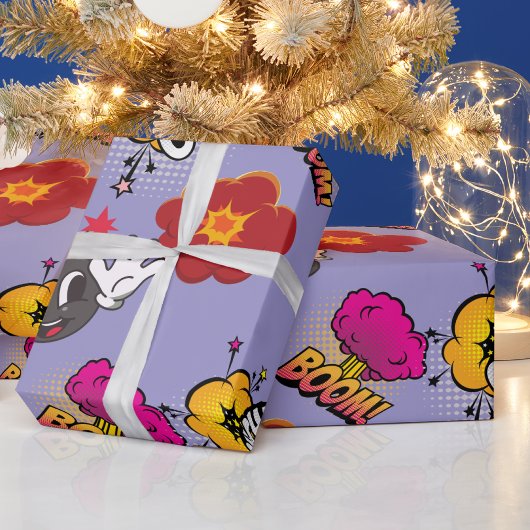 Funny Comic Buchstil BOOM OUCH cool trendy Geschenkpapier