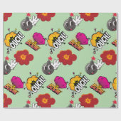 Funny Comic Buchstil BOOM OUCH cool trendy Geschenkpapier (Flach)