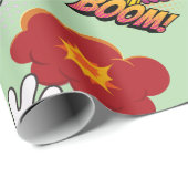 Funny Comic Buchstil BOOM OUCH cool trendy Geschenkpapier (Rolleneckpunkt)