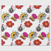 Funny Comic Buchstil BOOM OUCH cool trendy Geschenkpapier (Flach)