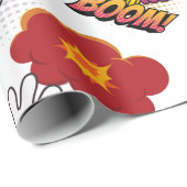 Funny Comic Buchstil BOOM OUCH cool trendy Geschenkpapier (Rolleneckpunkt)