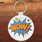 Funny Comic Cartoon Explosion mit Nice WoW Text Schlüsselanhänger (Vorderseite)