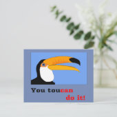 Funny Comic Cartoon Toucan Vogel Witz Beat Liner Postkarte (Stehend Vorderseite)