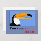 Funny Comic Cartoon Toucan Vogel Witz Beat Liner Postkarte (Vorne/Hinten)