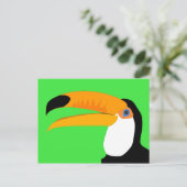 Funny Comic Cartoon Toucan Vogellächeln Postkarte (Stehend Vorderseite)
