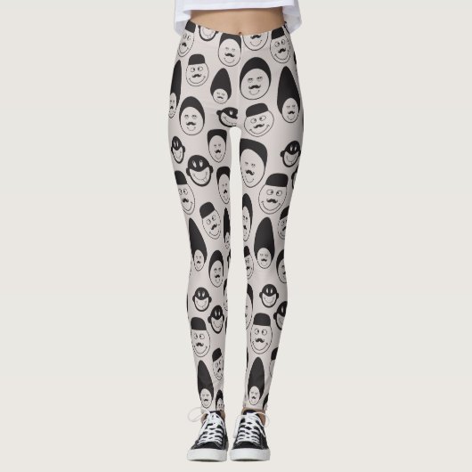 Funny Comic Faces Leggings (Vorderseite)