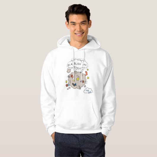 Funny Comic Fight Cloud Men's Pullover Hoodie (Vorne ganz)