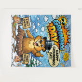 Funny Comic Groundhog Day  Backdrop Wandteppich (Vorderseite (Horizontal))
