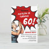 Funny Comic Halloween Überraschung 60. Geburtstag Einladung (Stehend Vorderseite)