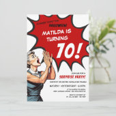 Funny Comic Halloween Überraschung 70. Geburtstag Einladung (Stehend Vorderseite)