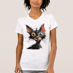 Funny Comic Karikatur Katze T-Shirt
