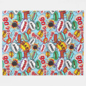 Funny Comic Pattern Fleecedecke (Vorderseite (Horizontal))