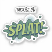 Funny Comic Pop Art platsche Typografie Aufkleber (Vorderseite)