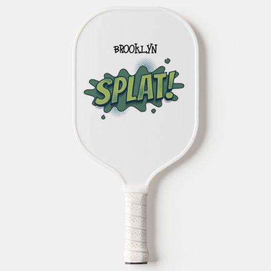 Funny Comic Pop Art platsche Typografie Pickleball Schläger (Vorderseite)
