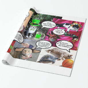 FUNNY COMIC STRIPS VON WEIRD TALKING CATKS GESCHENKPAPIER