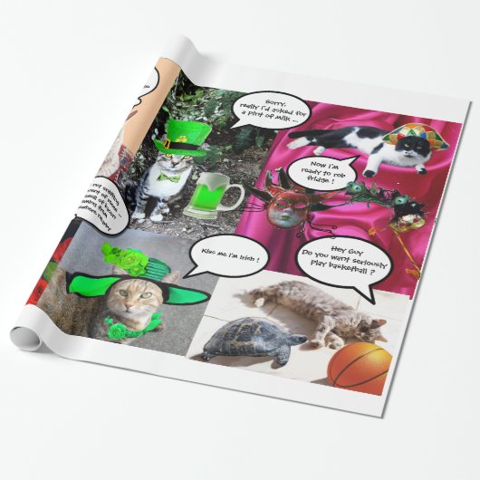 FUNNY COMIC STRIPS VON WEIRD TALKING CATKS GESCHENKPAPIER (Ungerollt)