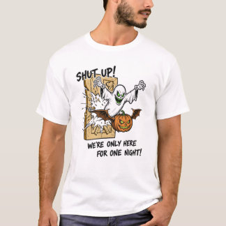 Funny Comic Style Ghost und Pumpkin Halloween Art T-Shirt