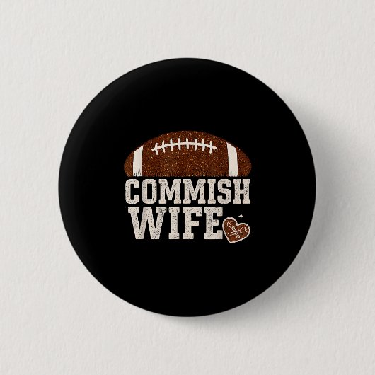 Funny Commisse Ehefrau Fantasy Football Niedlich L Button (Vorderseite)