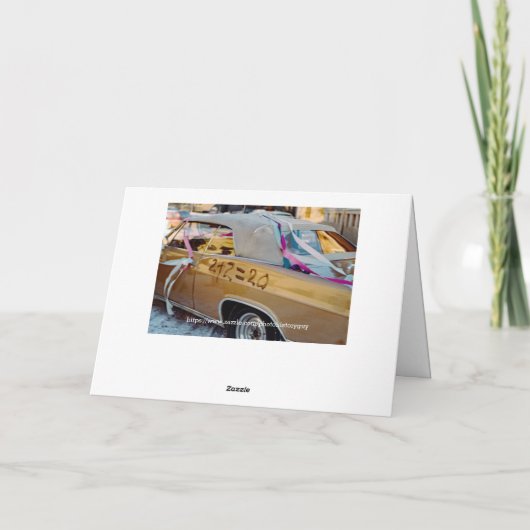 FUNNY COMMON CORE MATH 1968 WEDDING CAR RETRO KARTE (Rückseite)