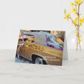 FUNNY COMMON CORE MATH 1968 WEDDING CAR RETRO KARTE (Gelbe Blume)