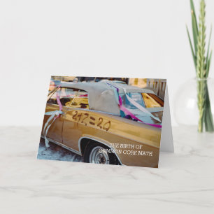FUNNY COMMON CORE MATH 1968 WEDDING CAR RETRO KARTE