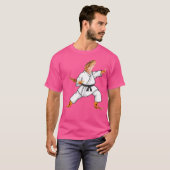 Funny Common Leopard Gecko Doing Karate Samurai Ni T-Shirt (Vorne ganz)