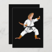 Funny Common Leopard Qecko Doing Karate Samurai Dankeskarte (Vorne/Hinten)