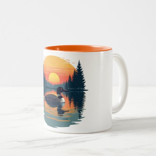 Funny Common Loon – Minnesota Bird Watcher Zweifarbige Tasse (VorderseiteRechts)