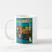 Funny Commuter Train Digital Detox Tech Satire Gif Kaffeetasse (Links)