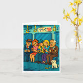 Funny Commuter Train Digital Detox Tech Satire Gif Karte (Gelbe Blume)