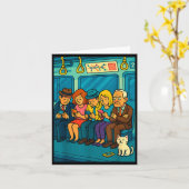 Funny Commuter Train Digital Detox Tech Satire Gif Karte (Gelbe Blume)