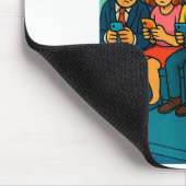 Funny Commuter Train Digital Detox Tech Satire Gif Mousepad (Ecke)