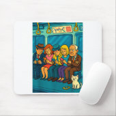 Funny Commuter Train Digital Detox Tech Satire Gif Mousepad (Mit Mouse)