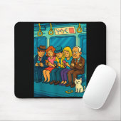 Funny Commuter Train Digital Detox Tech Satire Gif Mousepad (Mit Mouse)