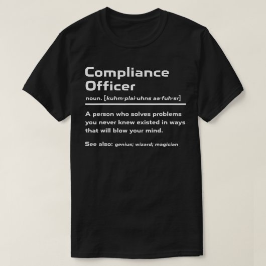 Funny Compliance Officer - Definition T-Shirt (Design vorne)