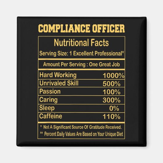 Funny Compliance Officer - Motivat für ernährungsp Magnet (Vorne)