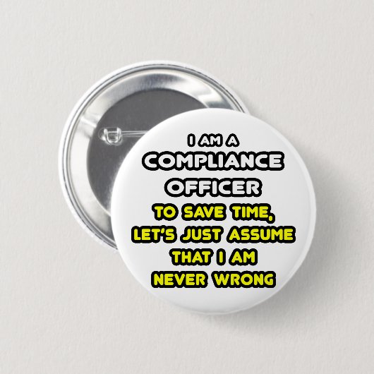 Funny Compliance Officer T - Shirt Button (Vorne & Hinten)