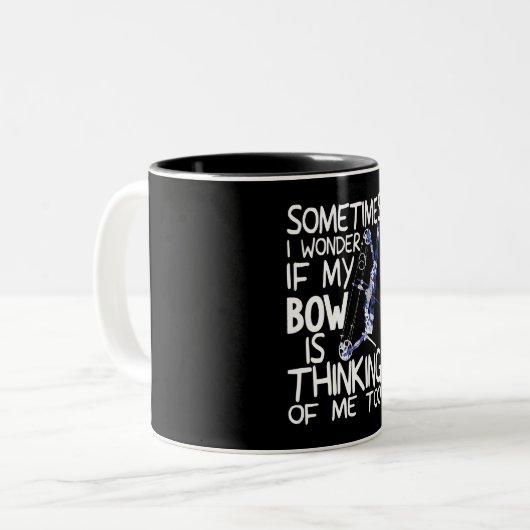 Funny Compound Bow Bogenschütze Jagd Geschenk Zweifarbige Tasse (Vorderseite Links)