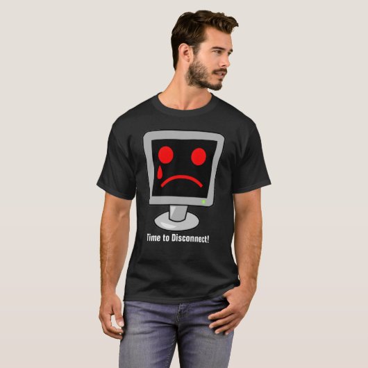Funny Computer Addiction Time to Disconnect Unisex T-Shirt (Vorne ganz)