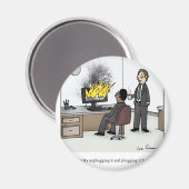 Funny Computer and Technology Office Cartoon Magnet (Vorderseite/Rückseite)