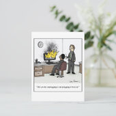 Funny Computer and Technology Office Cartoon Postkarte (Stehend Vorderseite)