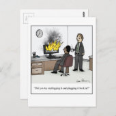 Funny Computer and Technology Office Cartoon Postkarte (Vorne/Hinten)