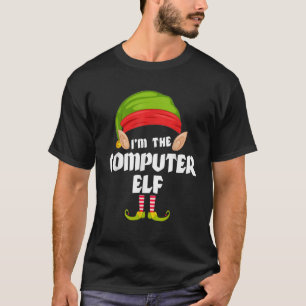 Funny Computer Elf Matching Family Group PJ Christ T-Shirt
