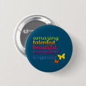 Funny Computer Engineer | Niedliche Mädchentechnik Button (Vorne & Hinten)