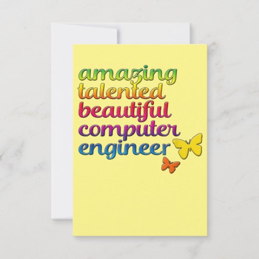 Funny Computer Engineer | Niedliche Mädchentechnik Dankeskarte (Vorderseite)