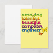 Funny Computer Engineer | Niedliche Mädchentechnik Dankeskarte (Vorne/Hinten)