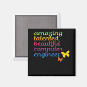 Funny Computer Engineer | Niedliche Mädchentechnik Magnet (Vorderseite/Rückseite)
