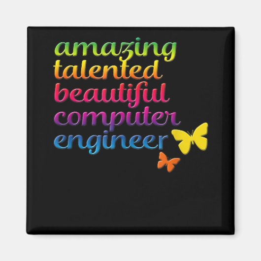 Funny Computer Engineer | Niedliche Mädchentechnik Magnet (Vorne)